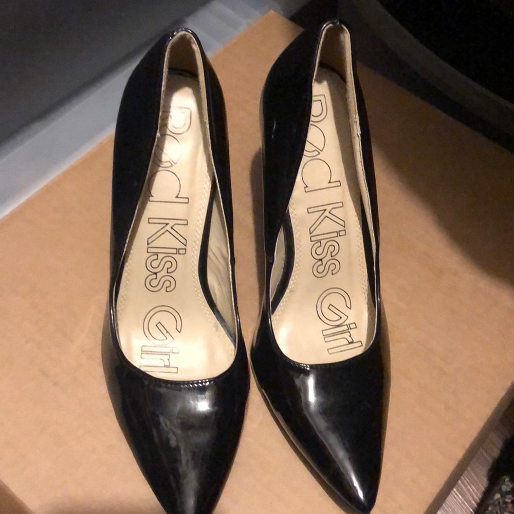 New in box black heels with chunky heel size 9